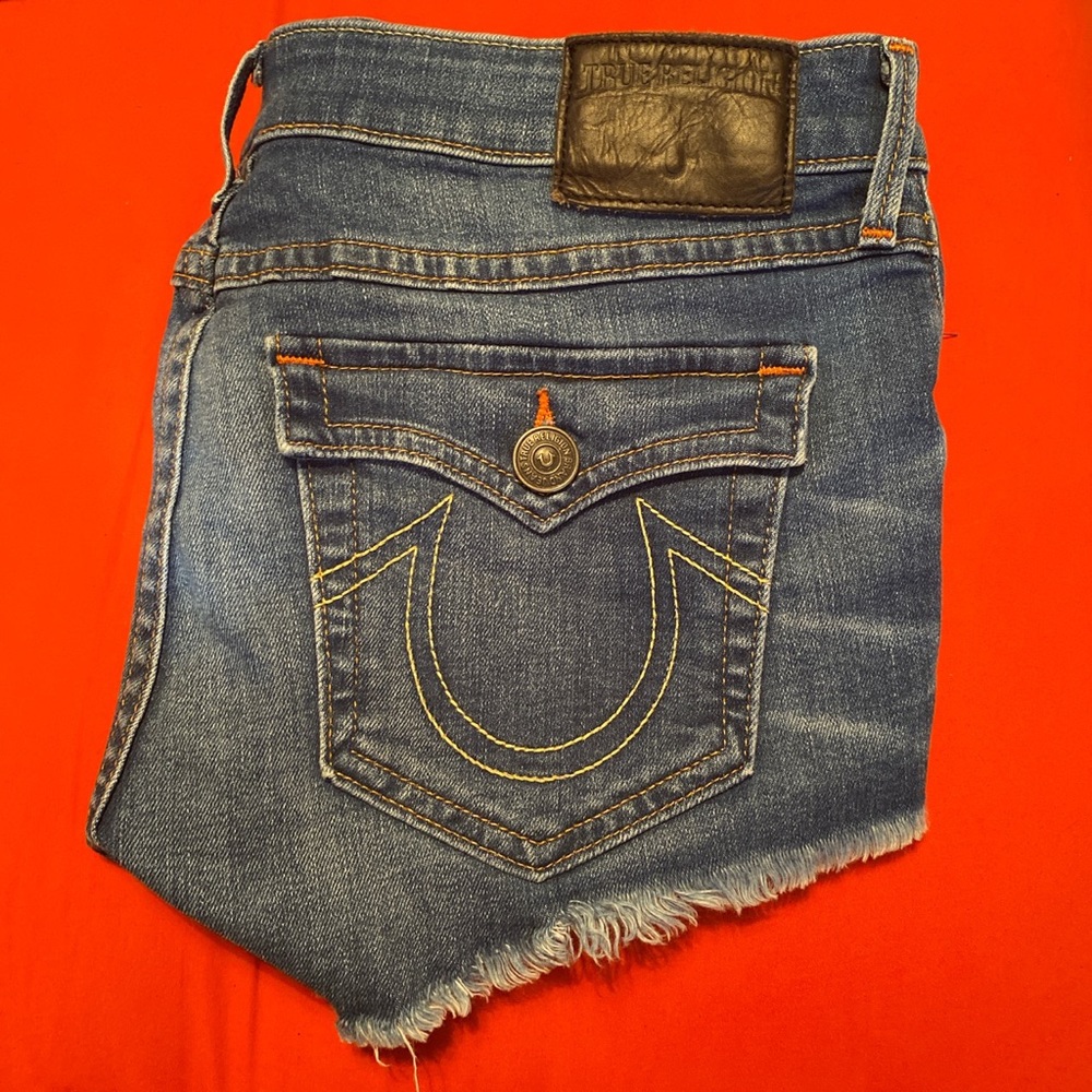 True Religion Shorts w/ Orange highlights